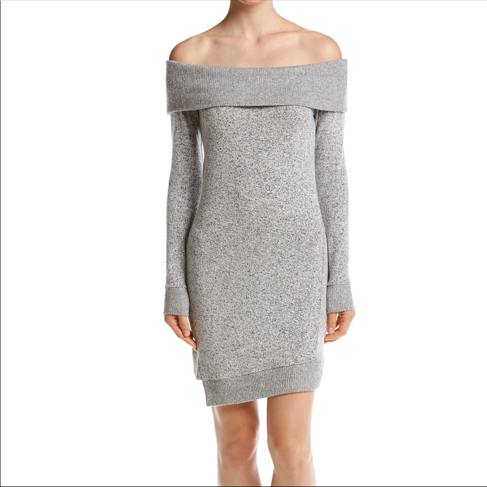 π3/&20 NWT William Rast Gray Off The Shoulder Dress - Picture 5 of 8